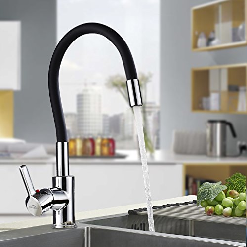 Neueste Auralum "C" Type schwarz 360° Drehbar Wasserhahn Küchenarmatur Waschtischarmatur