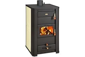 Prity S3 W21 Wood Burning Stove for Central Heating Solid Fuel Stove 5.0kg Beige/Black
