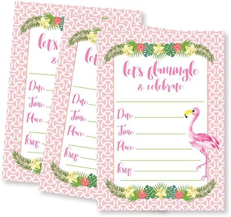 'Let's Flamingle' Party Invitations - Pack of 8 (Pink)