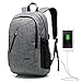 Price comparison product image 15.6 inch Laptop Backpack with USB Charging Port Anti-Theft / Business Backpack / Working backpack, Gray Lightweight Water Resistant Shoulder Casual Bag for School, Work, Travel (USB-Grey)
