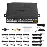 Universel Sauvegarde du Radar sans fil avec 8 Capteurs Buzzer Système de Stationnement de Voiture（12V DC，0.3-2.5m）