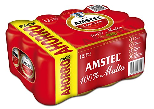 Amstel Cerveza - Pack de 12 Latas x 330 ml - Total: 3,96 L