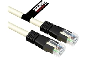 rhinocables CAT6 Crossover Enhanced High-Speed Gigabit Ethernet Patch Network Cable for LAN Cross wire UTP Grey Lead with RJ45 Internet, Xbox, Modem, Hub Switch, PC & Laptop (1m)