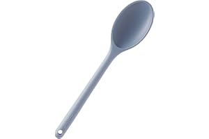 MASTRAD - Cuillère Creuse De Cuisine - Préparation, Cuisson, Mélanger - Unibloc - Silicone - Ne Raye Pas Les Casseroles - Gris