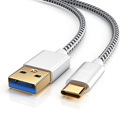 CSL - 1m Premium USB C zu USB 3.0 Kabel | Ladekabel / Datenkabel | USB 3.1 GEN 1 | Metallstecker + Nylonmantel | 3-fach geschirmt | bidirektional | schwarz/weiß |fürs MacBook 12", OnePlus 2, Nexus 5X, Nexus 6P, ChromeBook Pixel, Nokia N1 Tablet und weitere