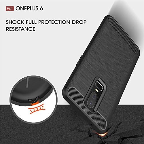 SingMax Fire Cases Cover For OnePlus 6 New Luxury Ultra Thin Soft Silicone Rubber Carbon Fiber Back Phone Cases Armor For OnePlus 6 (navy blue)