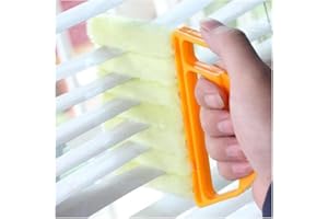 KOKSI Wet Dry Venetian Window Blind Cleaner Brush with Ergonomic Handle for Dust Cleaning Shades Dirty Blinds Home Care & Cleaning Tool Damp Duster Sponge