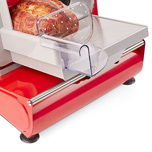 Andrew James – Elektrische Präzisions-Aufschnittmaschine Allesschneider in Rot – 19cm Klinge + 2 Extra Klingen für Brot und Fleisch – 2 Jahre Garantie - 9