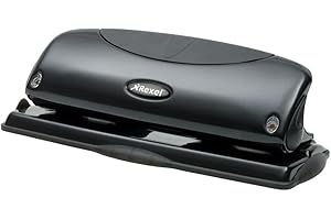 Rexel Precision 425 4 dziurkacz, pojemność 25 arkuszy, wskaźnik wyrównania papieru, metal, czarny, 2100755