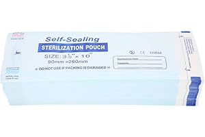 DYKAAE Lot de 200 pochettes de stérilisation auto-scellantes pour dentiste, outils de tatouage et ongles (90 x 260 mm)