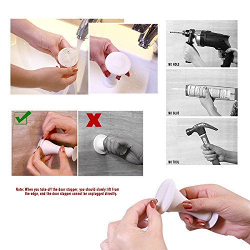 Türstopper selbstklebender Silikon-Türstopper, funktioniert auf allen Oberflächen, hält Türen Sicher offen, für Zuhause / fürs Büro,- weiß - 4
