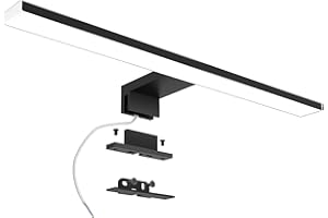 Azhien Lámpara LED de Espejo 10W 820LM,40cm Apliques Espejo de baño Blanco Neutro 4000 K,3 en 1 230V Luz para Espejo de Baño IP44 Impermeable,Negro