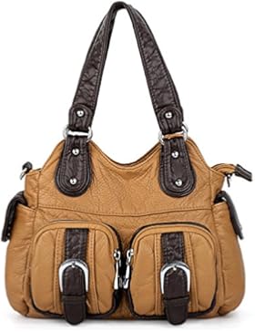 UTO Damen Handtasche Mittel Purse PU Leder Henkeltasche Stil Schultertasche