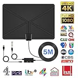 【Hohe Empfangsleistung】Bis zu 100-120 km Empfangsreichweite dank des neuen, zuschaltbaren Boosters, den Sie je nach Abstand zum Sendemast aktivieren oder deaktivieren können. Bis ca. 55 km verwenden Sie die Kurzstreckenseite, darüber schalten Sie den Booster zu (grüne LED an)!