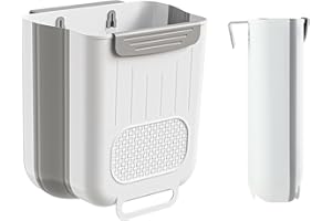 Dzmuero Cubo Basura Plegable, Cubo Basura Extraible Bajo Fregadero, para Cocina, Camping, Armario, Baño, Oficina, Coche, Dormitorio (Gris, 6L)
