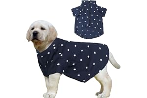 Western Era Dog Shirt Polka - Stylish Blue & White Polka Dot Casual Shirt for Dogs, Premium Cotton Polka Dot, Dress Your Pup in Style with Western Era Polka Dot Dog Shirt (Polka Blue) (Medium - 18inch)