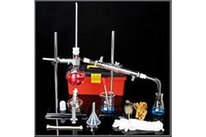RAINBOW_ROAD 24pcs New Lab Glass Distillation Apparatus Essential Oil Distiller Kit Water Distiller Purifier With Serpentine Condenser Pipe Flask Storage Box 250ml