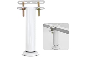 TERDEY Bed Support Legs, Metal Adjustable Legs for Bed, Heavy Duty Bed Center Frame Middle Reinforce Circular Bottom Extendable Slat Support Leg for Cabinet Sofa Bed Frame Replacement Parts (White 1 Pcs)