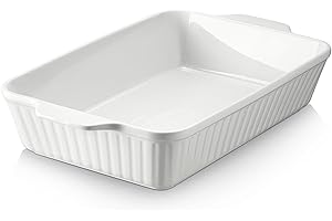 CHECKMART Casserole Dish, 36x23cm Stoneware Baking Dish, Large Lasagna Pan Deep for Oven, Baking Pan with Handles, Oven Safe and Durable Bakeware for Lasagna, Mother's Day Gifts, Christmas