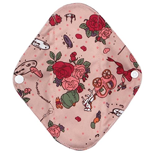 Covermason Portable Washable Menstrual Pad Reusable Bamboo Cloth Mama Sanitary Towel Pad Panty Liner (S, Light Pink)