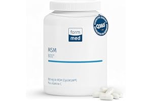 FormMed MSM 800+ | soutien des Articulations, du Cartilage, de la Peau et des Cheveux – 90 gélules – 800 mg de méthylsulfonylméthane hautement pur (OptiMSM) par gélule – avec vitamine C – MSM-form