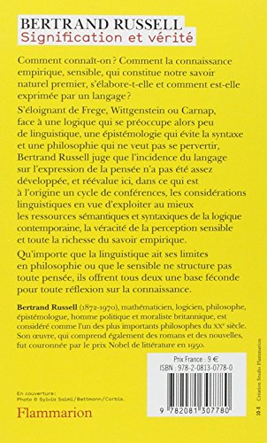 Book's Cover of Signification et vérité