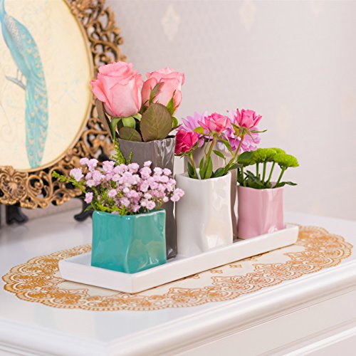 Keramikvasenset Blumenvase Keramikvasen bunt Vase Blumen Pflanzen Keramik Set Deko Dekoration 1 Set - 7