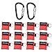 Produktbild Cymax 12 Stücke CPR Maske mit Karabinerhaken CPR Mask RESPI-Key Beatmungsmaske Schlüsselanhänger Beatmungshilfe Notfalltuch Taschenmaske Erste Hilfe,Rote