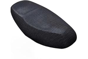 UPOSAO Motorrad Kissen Mesh Sitzbezug, Universal Motorrad Anti-Rutsch Wasserdicht Sitzkissen 3D Mesh Atmungsaktiv Sitzbank Protector Wärmeisolierende Motorrad Sitzbezüge Offroad Motorradkissenbezug Schwarz