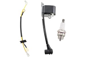 MCHNIC Bobine d'allumage avec bougie d'allumage pour Husqvarna 36 41 136 137 137E 141 142 142E 235 240 236 235E 236E 240 Tronçonneuse Remplace 545199901 530039143