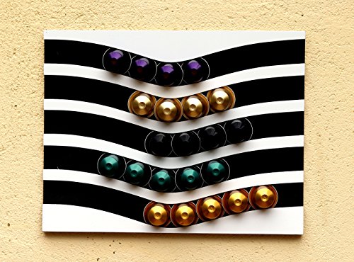 Kaffee-Kapselhalter Kapselspender nur für Nespresso-Kapseln (schwarz auf weiß)