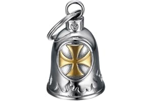 BOBIJOO Jewelry - Moto campana CROIX TEMPLIER Portafortuna MOCY BELL Acciaio inox Argento Oro