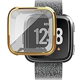 Vovotrade Ultradünne weiche Beschichtung TPU Schutz Silikonhülle für Fitbit Versa (Gold)