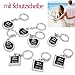Produktbild Foto Schlüsselanhänger Set - Schutzscheibe inklusive 8 Stück Glitzer Metall selber Machen Bildderrahmen Anhänger Schlüsselhalter Liebe & Freundschaft Fotorahmen für Partner, Pärchen, Lieblingsmensch