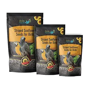 BirdsNature Imported Large Size Sunflower Seeds for Gray Parrot,Indian Parrot, Macaw,Cockatoo and Exotic Birds (1000g)