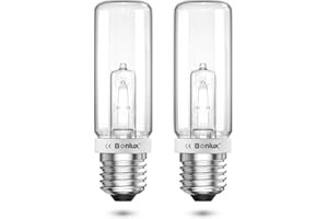 Bonlux 200W E27 Lampadine Tubolare Dimmerabili Luce Calda 2800K Lampadina JDD Modellazione E27 Vite Edison per Flash da Studio, 2820lm, AC220-240V, 2-Pack