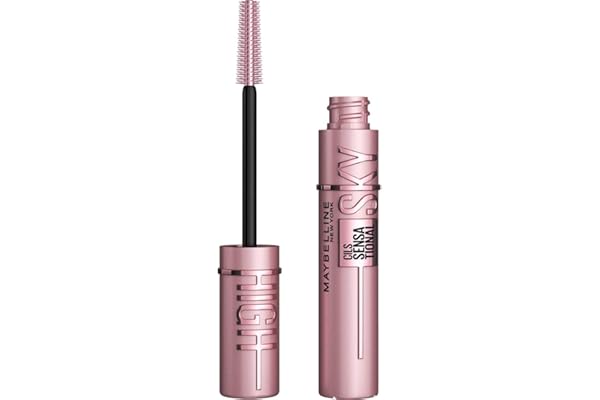 MAYBELLINE New York Lash Sensational Sky High Mascara, Volumising & Lengthening Mascara, Washable Flake-Free Formula Infused with Bamboo Extract & Fibres, 7 ml, Shade: 01, Black