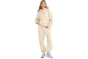 Baymate Femmes 2 Pièces Activewear Printemps Y2k Sweats à Capuche et Pantalon Décontracté À Manches Longues Ensemble de gym Lounge Wear