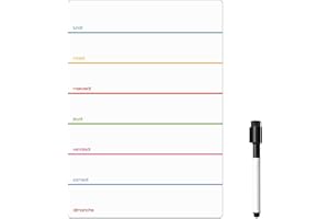 THE MAGNET SHOP Planning Frigo Magnétique | Tableau Blanc Effaçable & Semainier | Liste de Courses et Calendrier pour Organisation Familiale (30 x 21cm [A4], multicolore deux)