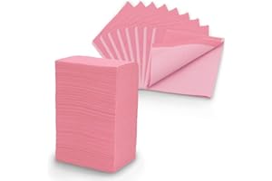 SWAVGO - Patientenservietten 125 Stück 33x45 cm 2-lagig - Dentalservietten, Arbeitsplatzabdeckungen für Krankenhäuser, Praxen, Tattoo Studios uvm. (125 Stück, Pink)
