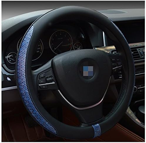 SAND Car Steering Wheel Cover Universal 15 inch, Air Permeable Skid proof Automobile Decoration Massage Your Hands And Reduce Fatigue (Blue)