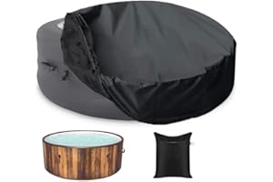 BOSKING Whirlpool-Abdeckung, wasserdicht, für den Außenbereich, tragbar, rund, aufblasbar, für Whirlpool, Spa, Schutz, Badewanne, Pool, Staubschutzabdeckungen (183 x 109 cm)