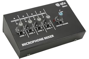 qtx MM41 Mini Microphone Mixers | 4 Channel,Black