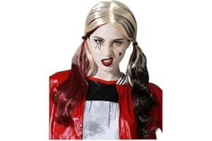 Perruque Noir et Rouge Arlequin Quinn