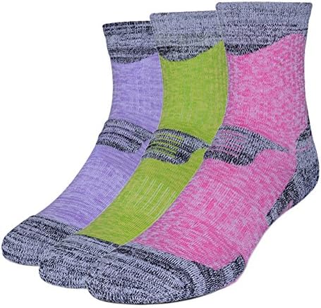 3 Pairs Men Women Running Hiking Socks - No Blister Terry Cushion, Breathable, Warm, Moisture Wicking, Arch Support, for Outdoor Sports Walking Trekking Cycling Camping Golf Gym, Unisex UK Size 2-6