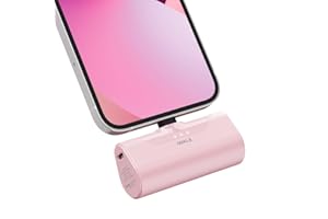 iWALK Power Bank 4500mAh, Mini Batería Externa Pequeña Powerbank Portátil, Cargador de Móvil Compacto y, Compatible con iPhone 14,14 Pro MAX,13,13 Pro MAX,12,12 Pro,11,XS,XR, 8, 8 Plus,7,Rosa
