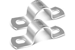 HXJDAM 12 Stück U-Rohrschellen 25mm, Edelstahl Rohrschelle, U-Rohrhalterung für Rohr Befestigung der Gasrohre Kabeln und Wasserrohre