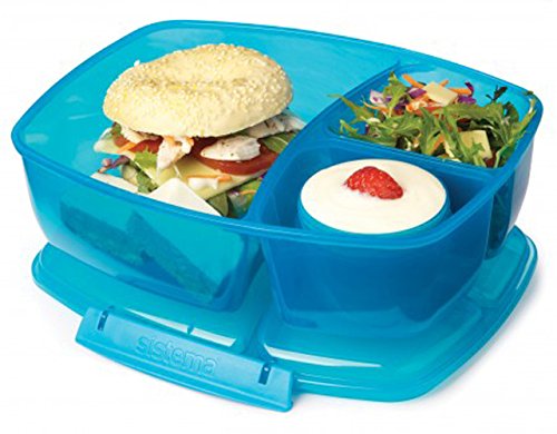 Sistema Lunchbox mit 3 Fächern, 2 l, erhältlich in Blau / Grün / Pink / Violett violett - 2