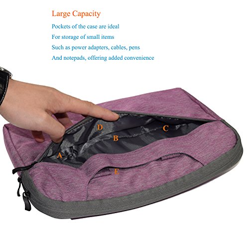 Willful Denim-Gewebe 15-15,6 Zoll Schutzhülle Laptophülle Tragetasche Aktentasche Sleeve Tasche mit Griff für 38,1-39,6 cm-Laptop / Notebook-Computer / MacBook Pro 15.4 Lila - 4