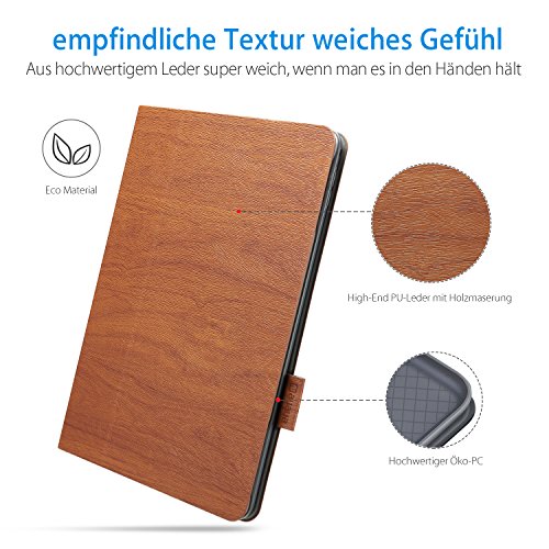 AUAUA iPad Pro 9.7 Hülle, iPad Pro 9.7 PU Leder Tasche Schutzhülle Schal + Clear Schutzfolie(Gift) für Apple iPad Pro 9.7 Zoll Apple Tablet - 5